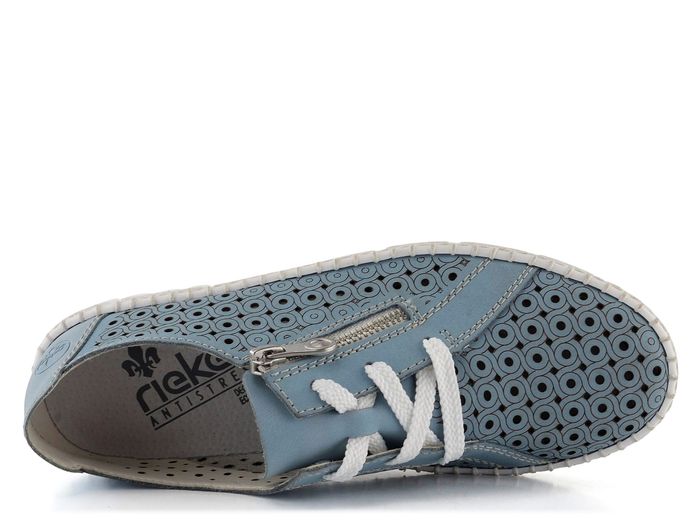 Rieker modré polobotky s prořezávaným vzorem M2300-10