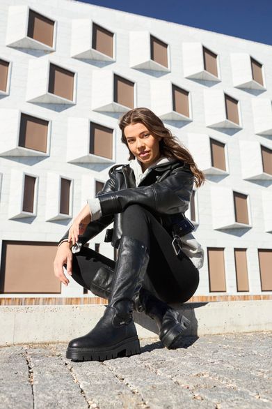 Rieker černé kozačky s membránou Z9490-00