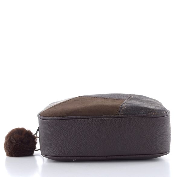 Remonte sešívaná crossbody kabelka s přívěškem hnědá/bronz Q0674-25