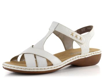 Rieker bílé sandálky s nártovým T páskem 65919-80