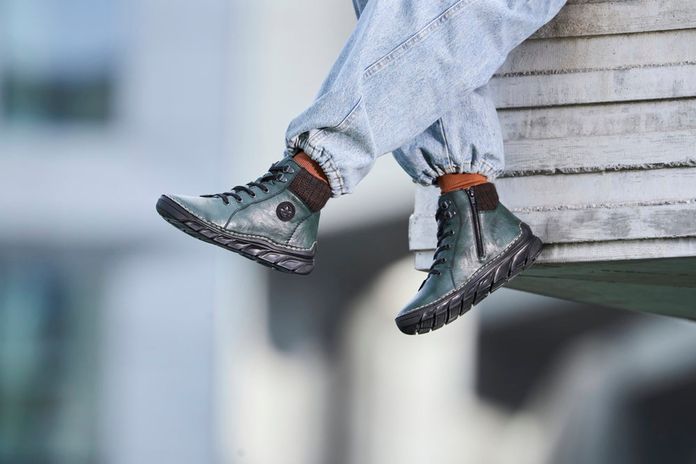 Rieker šněrovací kotník tmavě zelený 55040-54