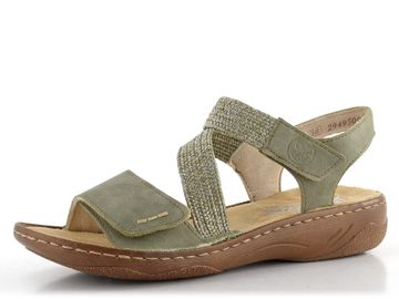 Rieker sandály s pásky na suchý zip Schilf/Olive V2862-52