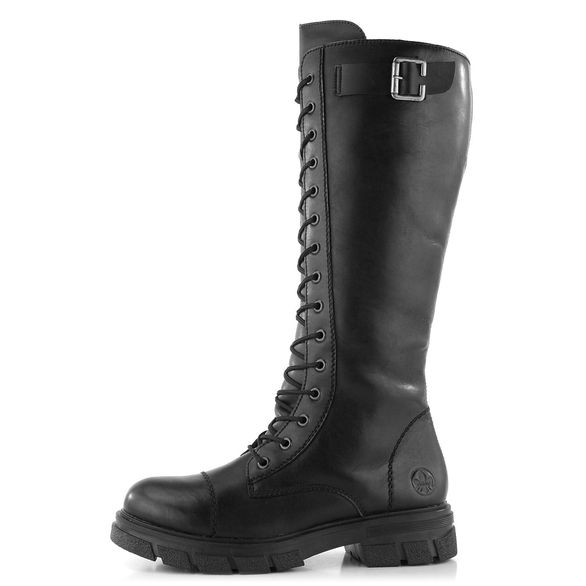 Rieker černé kozačky se šněrováním Z9106-00