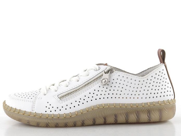 Rieker perforované šněrovací polobotky bílé N2405-80