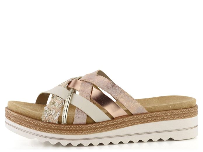 Remonte metalické pantofle na platofrmě Rosegold D0Q50-31
