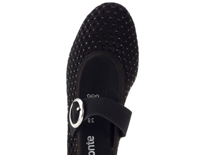 Remonte prořezávané baleríny s nártovým páskem černé D0K18-02