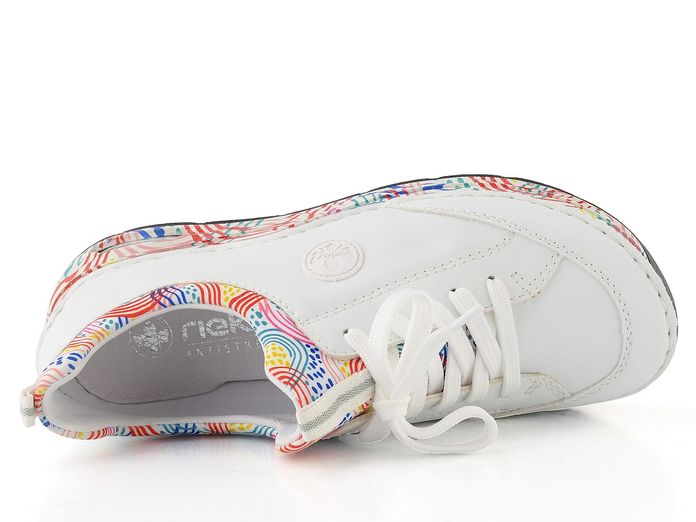 Rieker šněrovací polobotky weiss/weiss-multi 44562-80