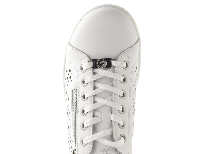 Remonte bílé prořezávané polobotky se zipem D1E08-80