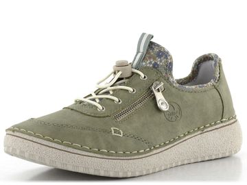 Rieker prozouvací polobotky s olivkou Schilf/Kornblume 50962-52