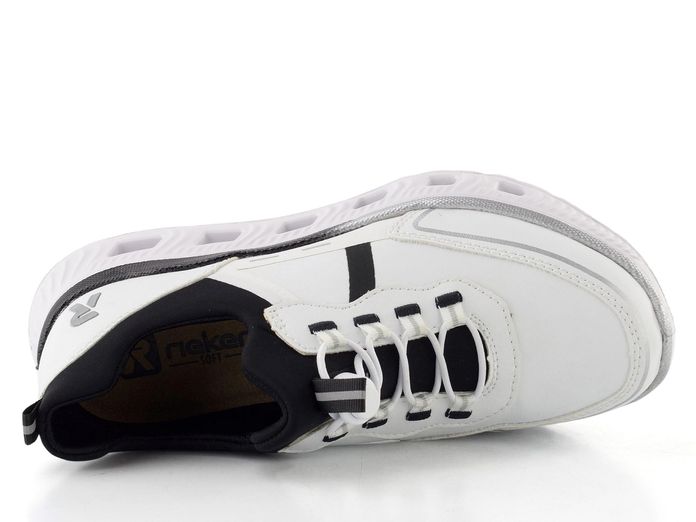 Rieker prozouvací tenisky na platformě černo-bílé M6062-80