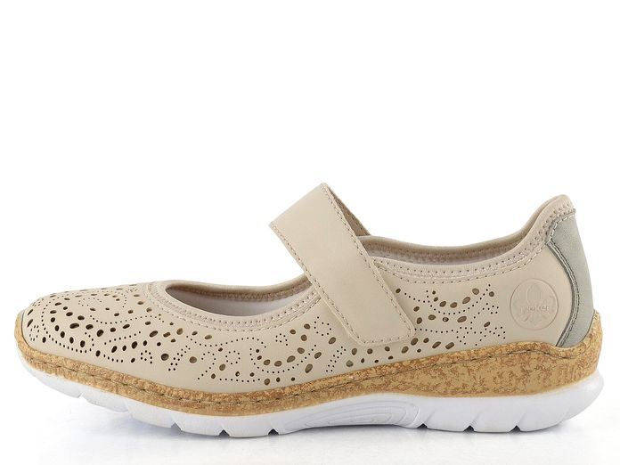 Rieker sportovnější baleríny s páskem béžové N4299-60