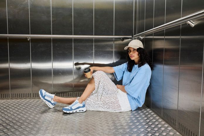 Rieker Sport tenisky na platformě modro-bílé N5204-12