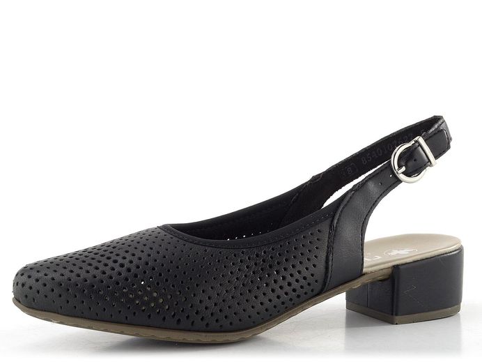 Rieker prořezávané lodičky s volnou patou černé 47066-00