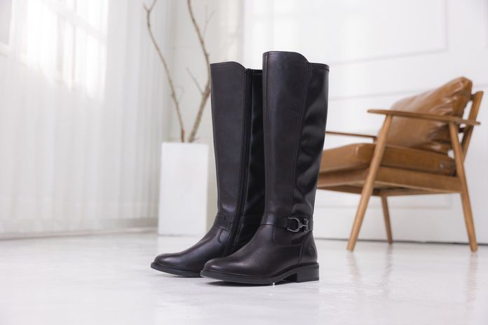 Remonte černé hladké kozačky D2W77-00