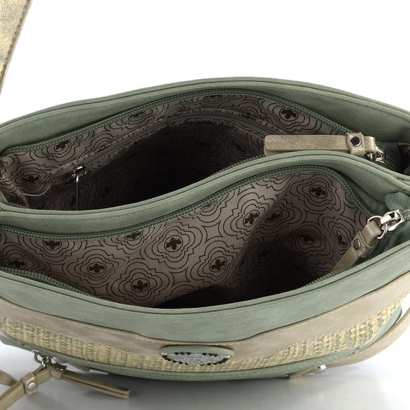 Rieker kombinovaná crossbody kabelka zeleno-zlatá H1346-52