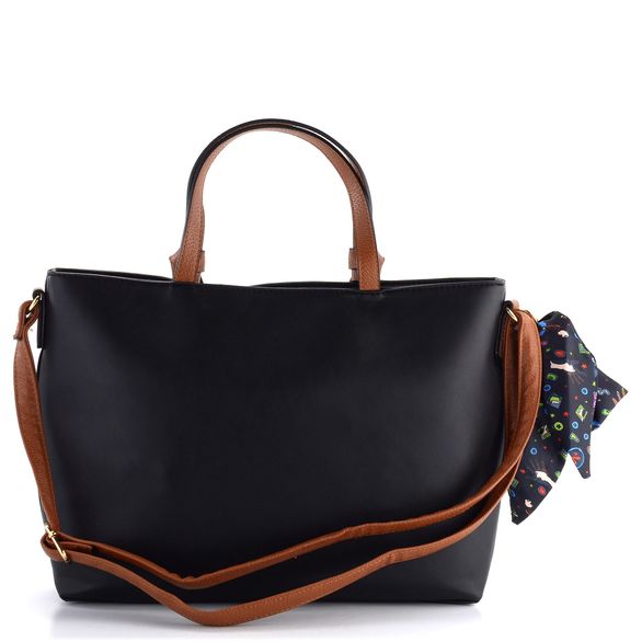 Rieker černá shopper kabelka s mašlí H1507-01
