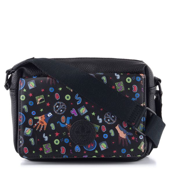 Rieker malá černá crossbody kabelka s potiskem H1455-02