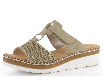 Rieker pantofle na klínku Schilf/Salbei V1243-52