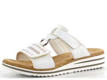 Rieker bílé pantofle s upínacími pásky V0636-80