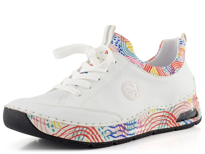 Rieker šněrovací polobotky weiss/weiss-multi 44562-80