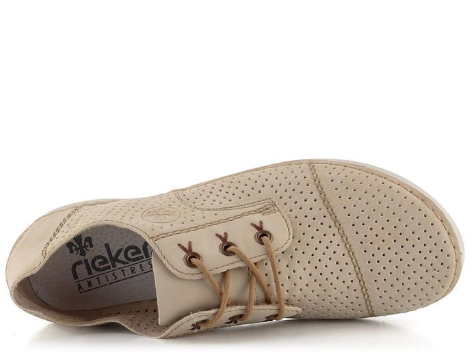 Rieker perforované polobotky béžové 52506-60