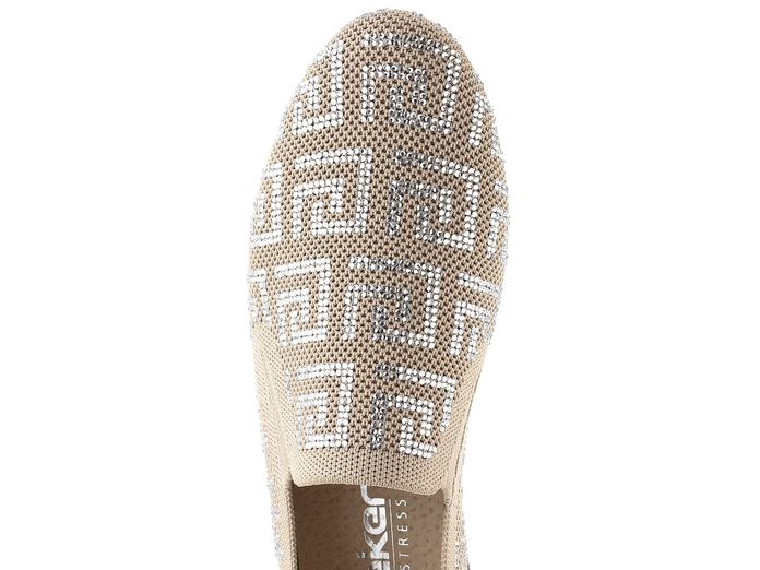 Rieker textilní třpytivé mokasíny ginger 51953-62