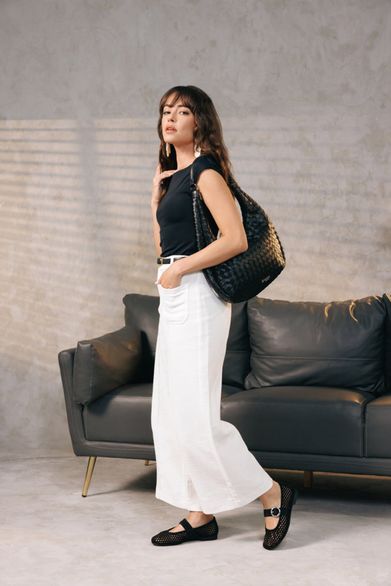 Remonte prořezávané baleríny s nártovým páskem černé D0K18-02