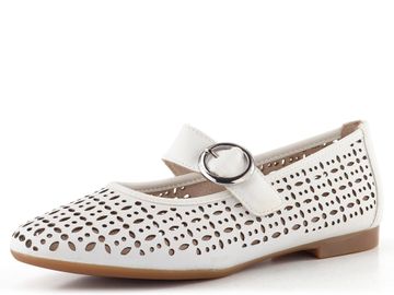 Remonte prořezávané baleríny s nártovým páskem bílé D0K16-80