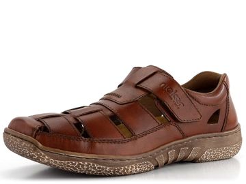 Rieker vzdušné polobotky s páskem na suchý zip hnědé 03578-24