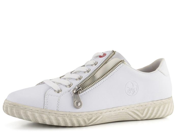 Rieker polobotky se zipem bílé N0900-81