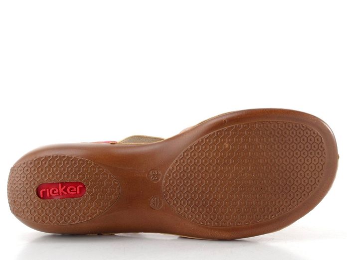 Rieker sandály s proplétanými pásky béžovo-červené 65918-33