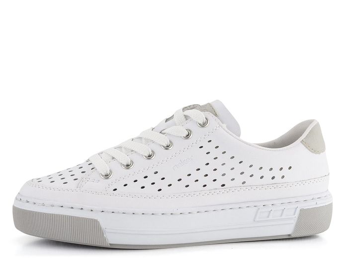 Rieker bílé sneakers tenisky prořezávané L8849-80