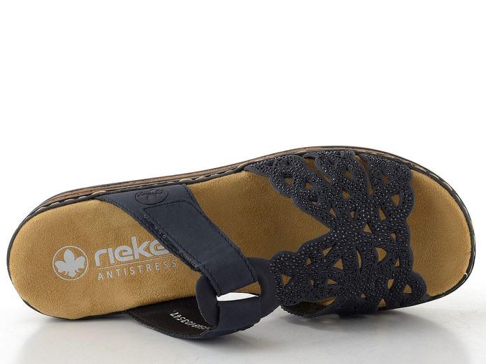 Rieker pantofle na klínku tmavě modré 62986-14