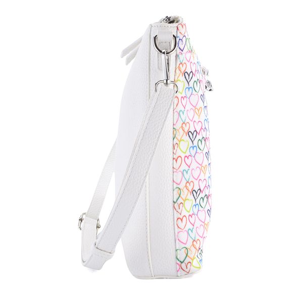 Rieker crossbody kabelka bílá/barevná srdce H1522-92