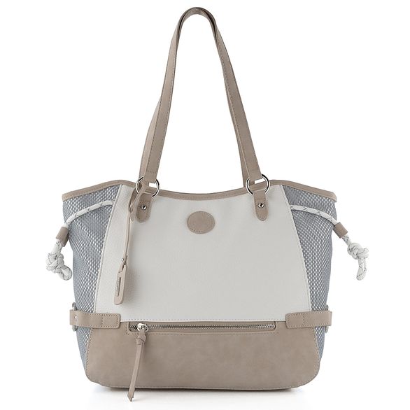 Rieker kombinovaná shopper kabelka bílá/béžová/šedá H1349-82