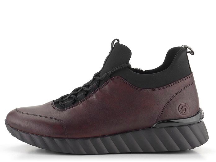 Remonte šněrovací nízký kotník vínový Cerise/Schwarz D5977-35