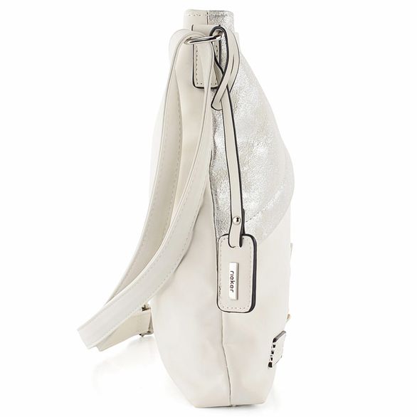 Rieker crossbody kabelka s motýlky Offwhite/Silver H1515-40