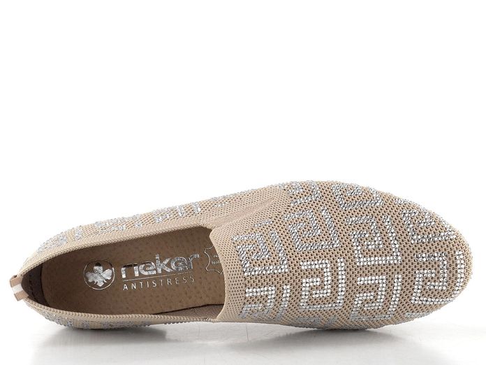 Rieker textilní třpytivé mokasíny ginger 51953-62