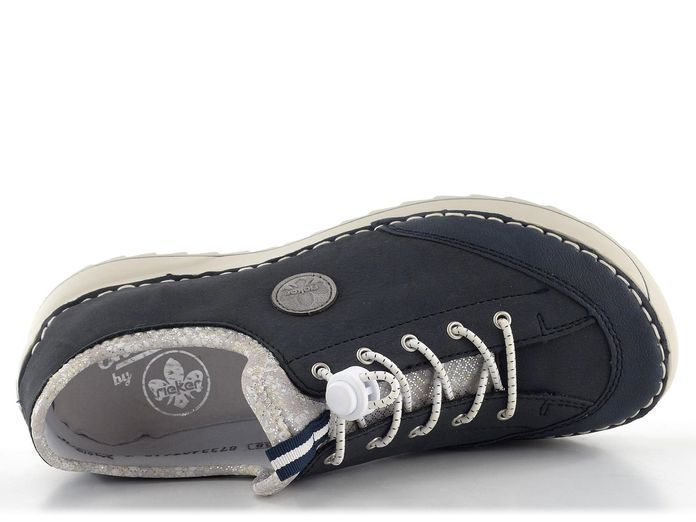 Rieker širší prozouvací polobotky modré 51558-14
