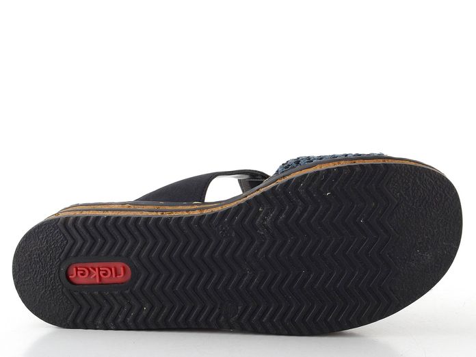 Rieker pantofle na klínu tmavě modré 62943-14