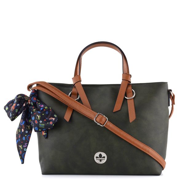 Rieker zelená shopper kabelka s mašlí H1507-54