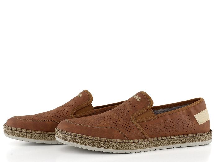 Rieker pánské perforované espadrilky mandlově hnědé B5269-24