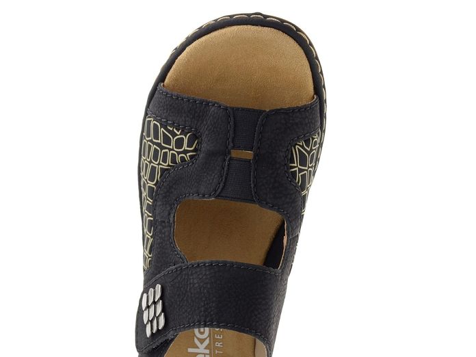 Rieker černé sandály se strečí 65989-01