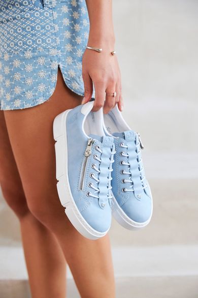 Rieker světle modré sneakers polobotky se zipem N5952-10