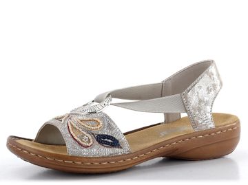 Rieker metalické sandály s gumičkou Rose-Metallic 608B4-90