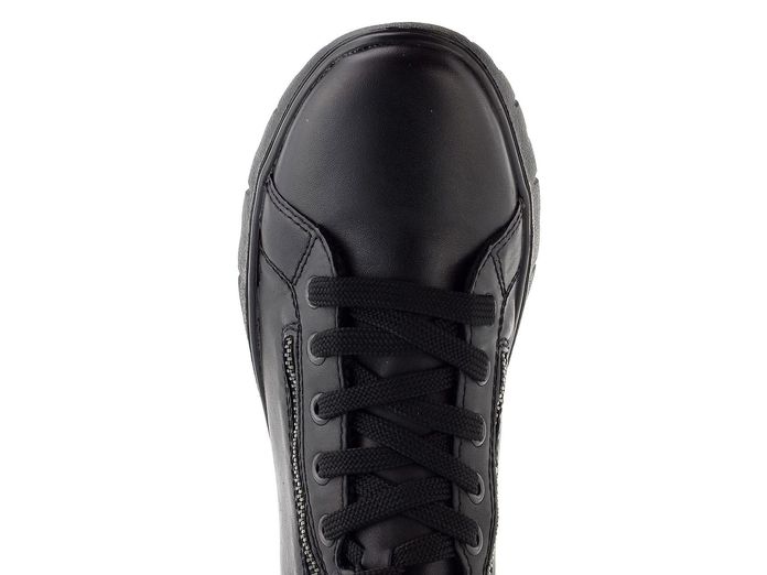 Rieker šněrovací kotník s membránou schwarz/leo-grey N1305-00