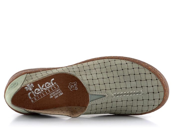 Rieker mintové prozouvací polobotky s potiskem 54550-52