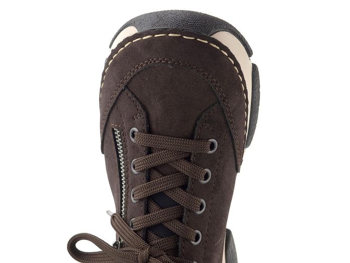 Rieker šněrovací polobotky s pružným lemem nougat/schwarz 45973-25