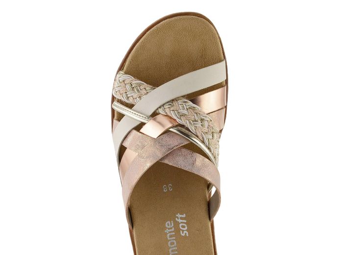 Remonte metalické pantofle na platofrmě Rosegold D0Q50-31