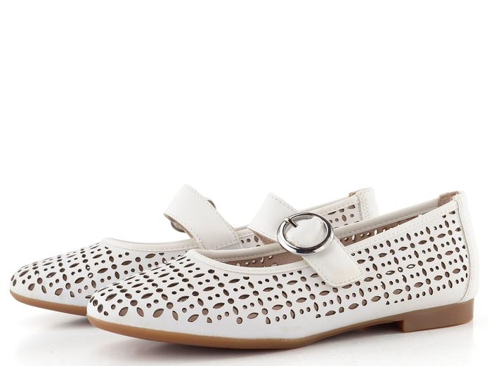 Remonte prořezávané baleríny s nártovým páskem bílé D0K16-80